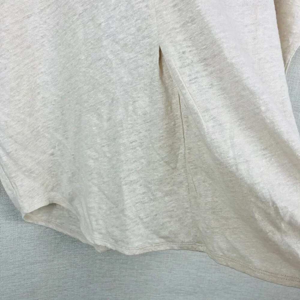 Club Monaco Linen Beige Oversized Cap Sleeve Jandina Tunic Top Small
